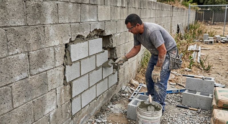 Block Wall Repair in Grayson County, TX