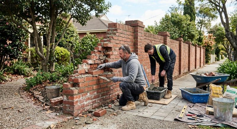 Brick Fence Repair in Sherman, TX