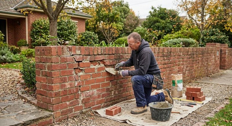 Brick Fence Repair in Sherman, TX