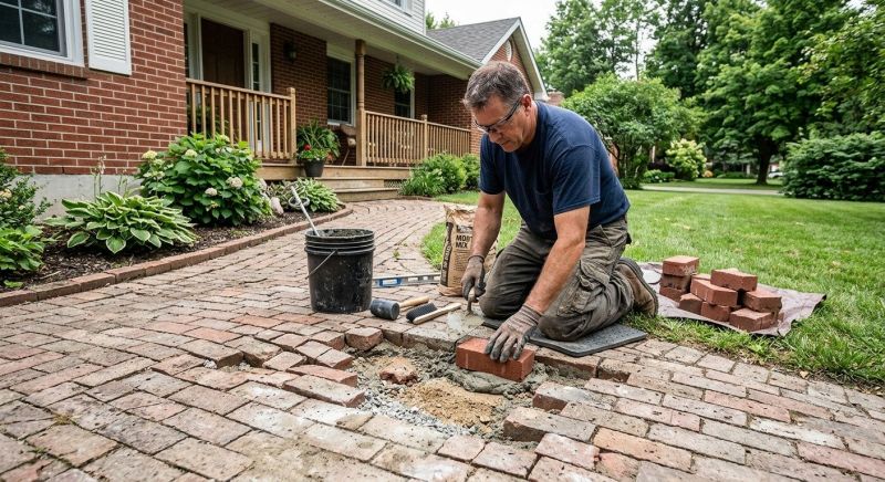 Brick Flatwork Repair in Kingston, OK