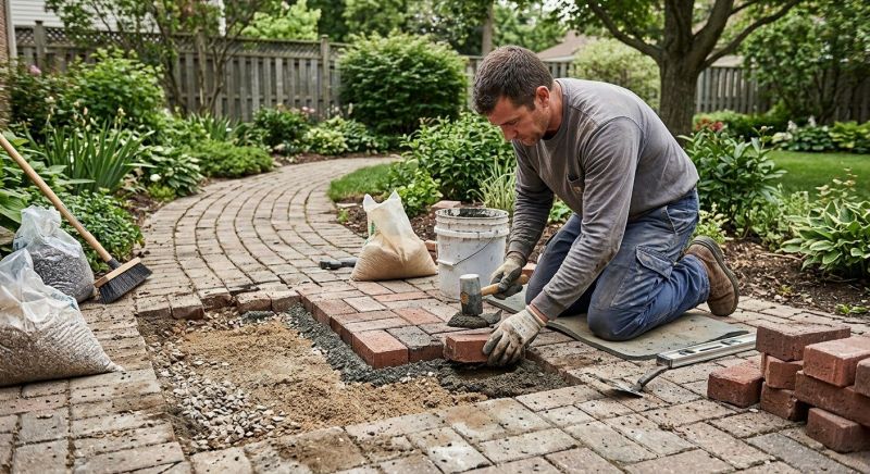Brick Pathway Repair in Sherman, TX