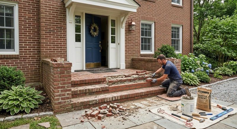 Brick Steps Repair in Sherman, TX