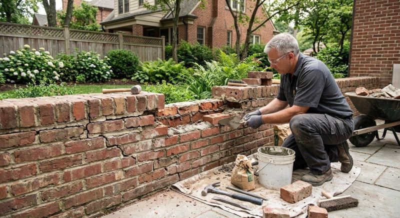 Brick Wall Repair in Denison, TX