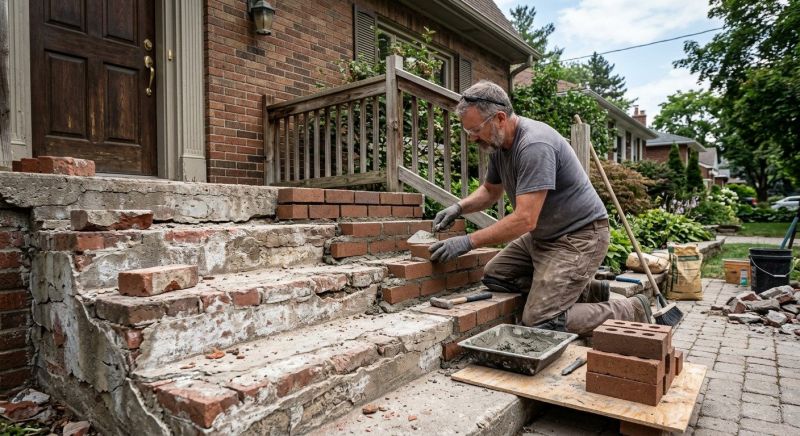 Entryway Brick Repair in Sherman, TX