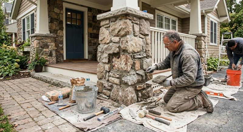 Stone Column Repair in Sherman, TX