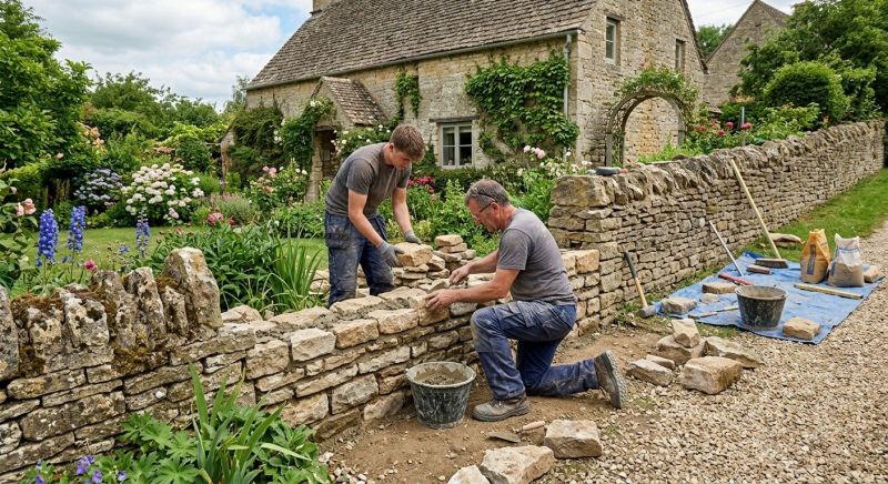 Stone Wall Repair in Sadler, TX